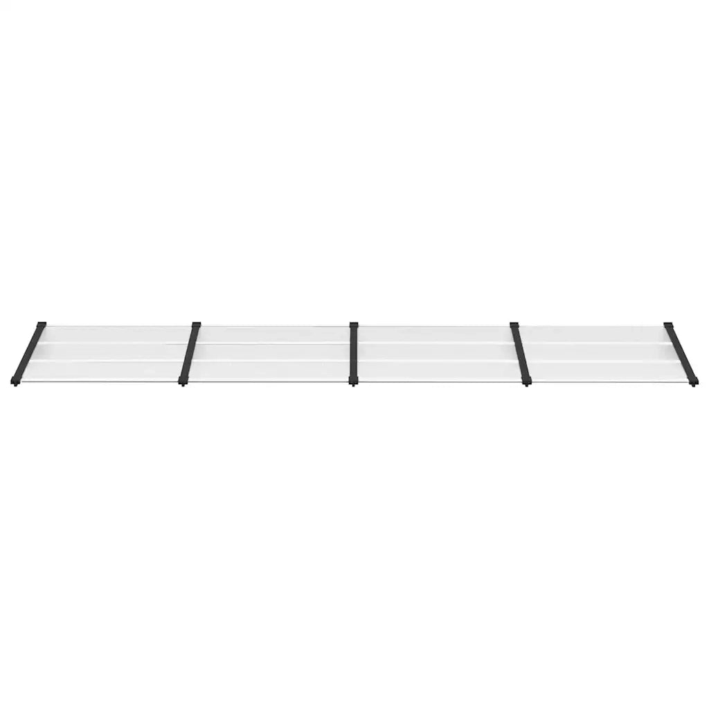 Tettoia per Porta Nero e Trasparente 396x90 cm Policarbonato CFW6969996