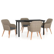 Set da pranzo da giardino marrone da 5 pezzi e cuscini 02_0014629