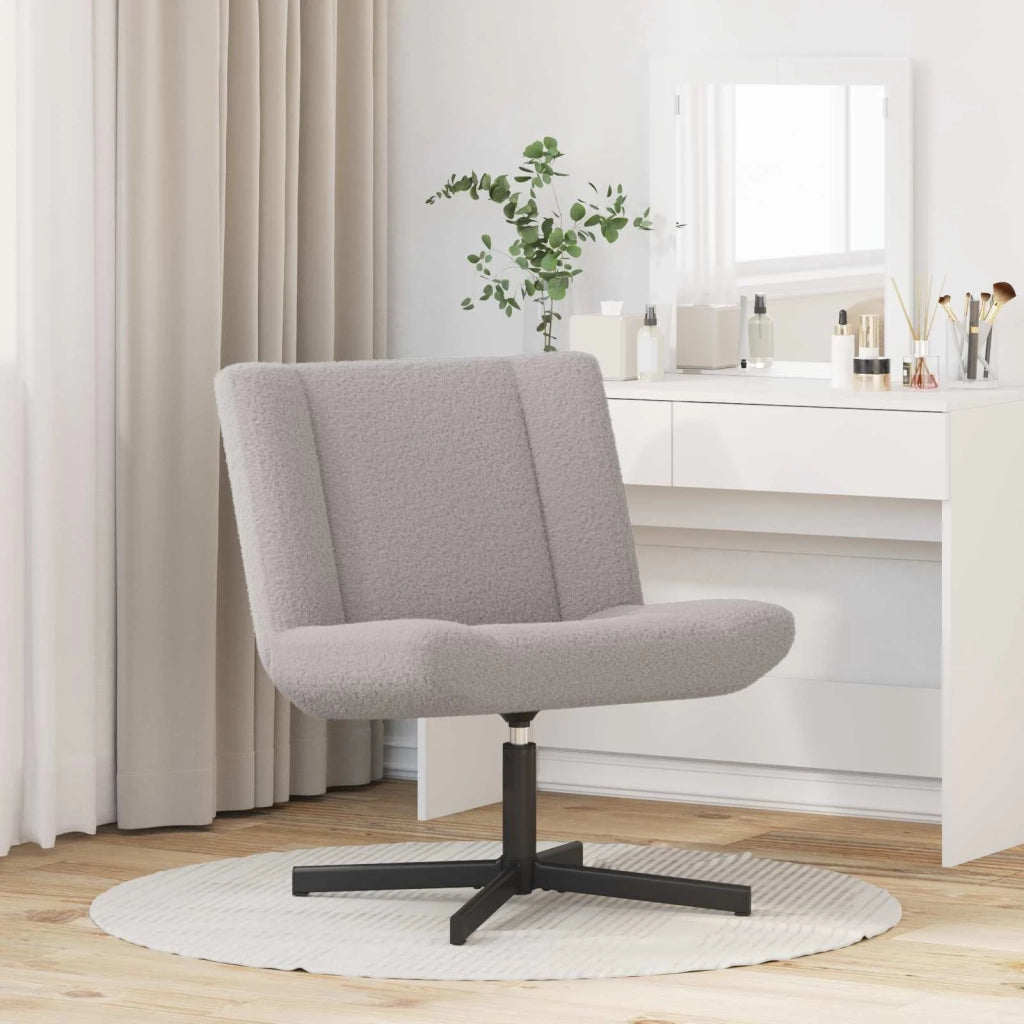 Sedia girevole Grigio chiaro 63 x 75 x 76 cm Pelle di Pecora 42007334