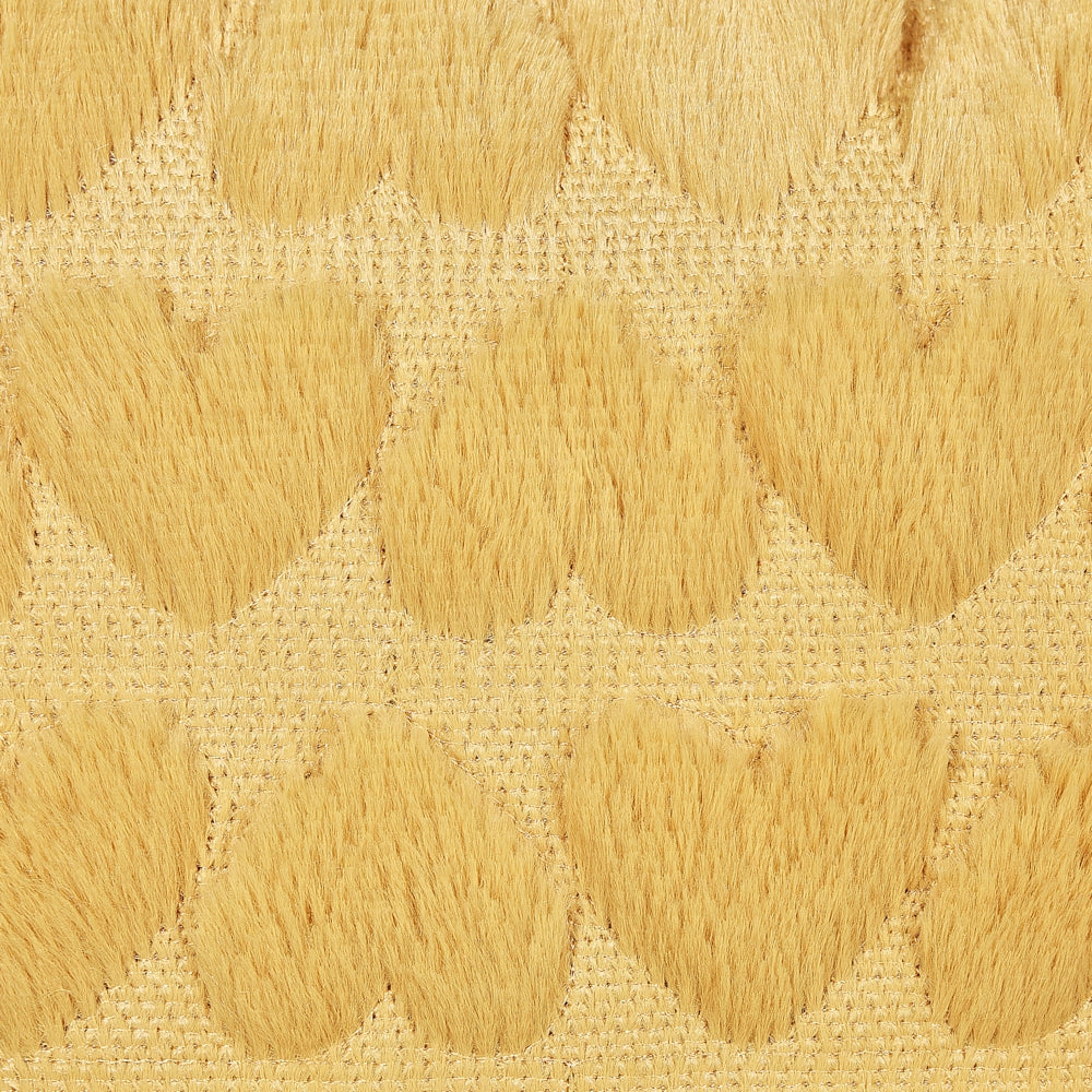 Set di 2 cuscini in poliestere ricamati con motivo a cuoricini giallo 45 x 45 cm morbida imbottitura