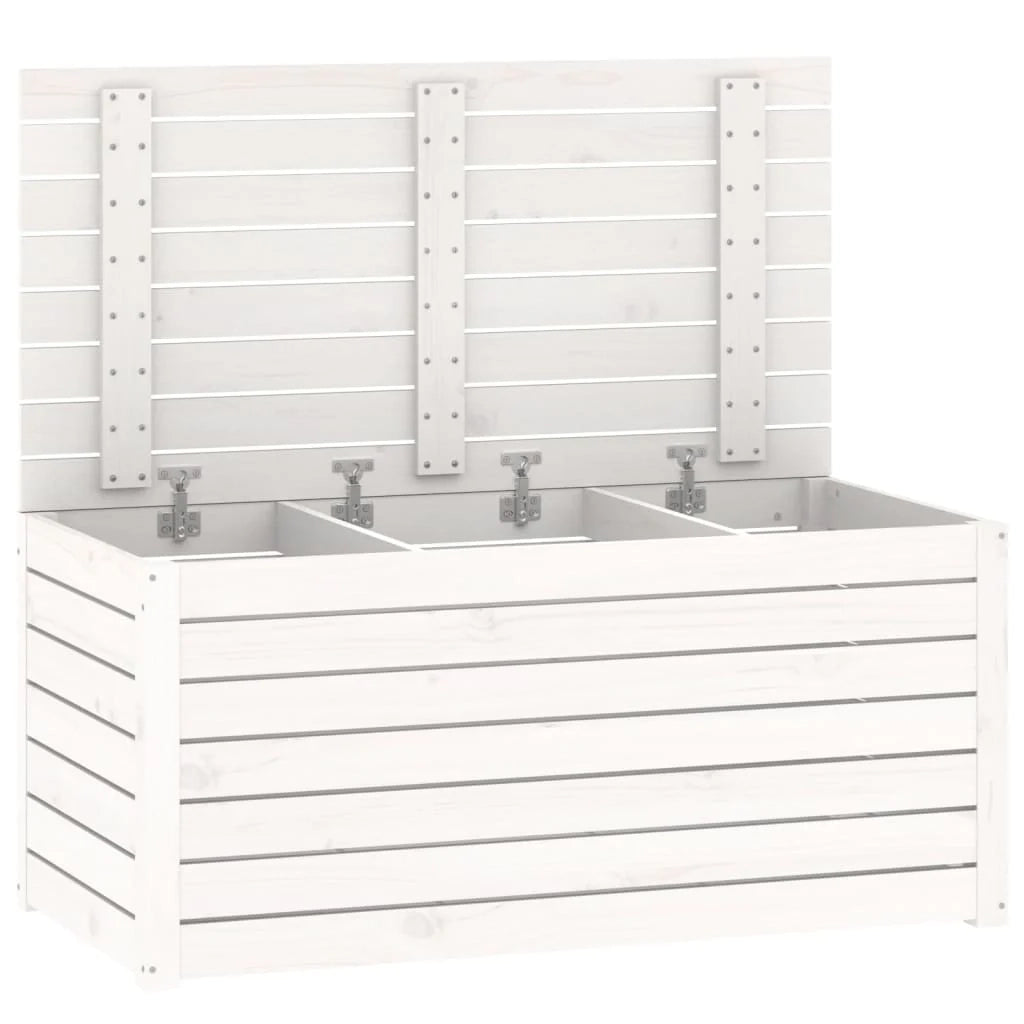 Cassapanca da giardino 101 x 50,5 x 46,5 cm in legno massello di pino bianco 02_0012991