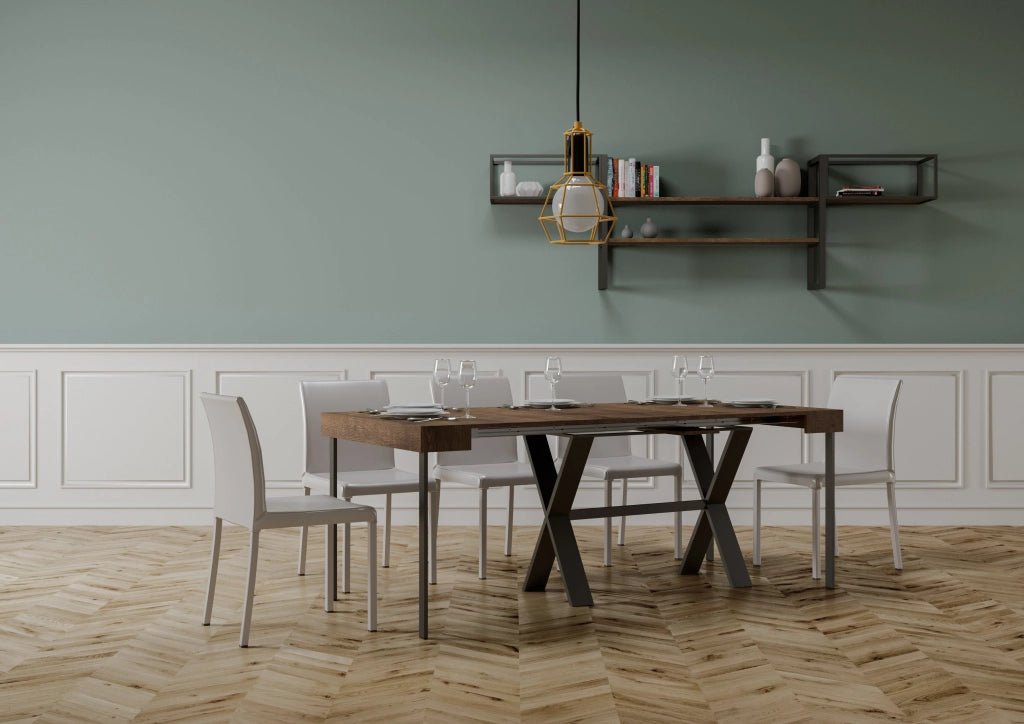 Consolle Allungabile 90-196x40x77 cm in Nobilitato Marrone