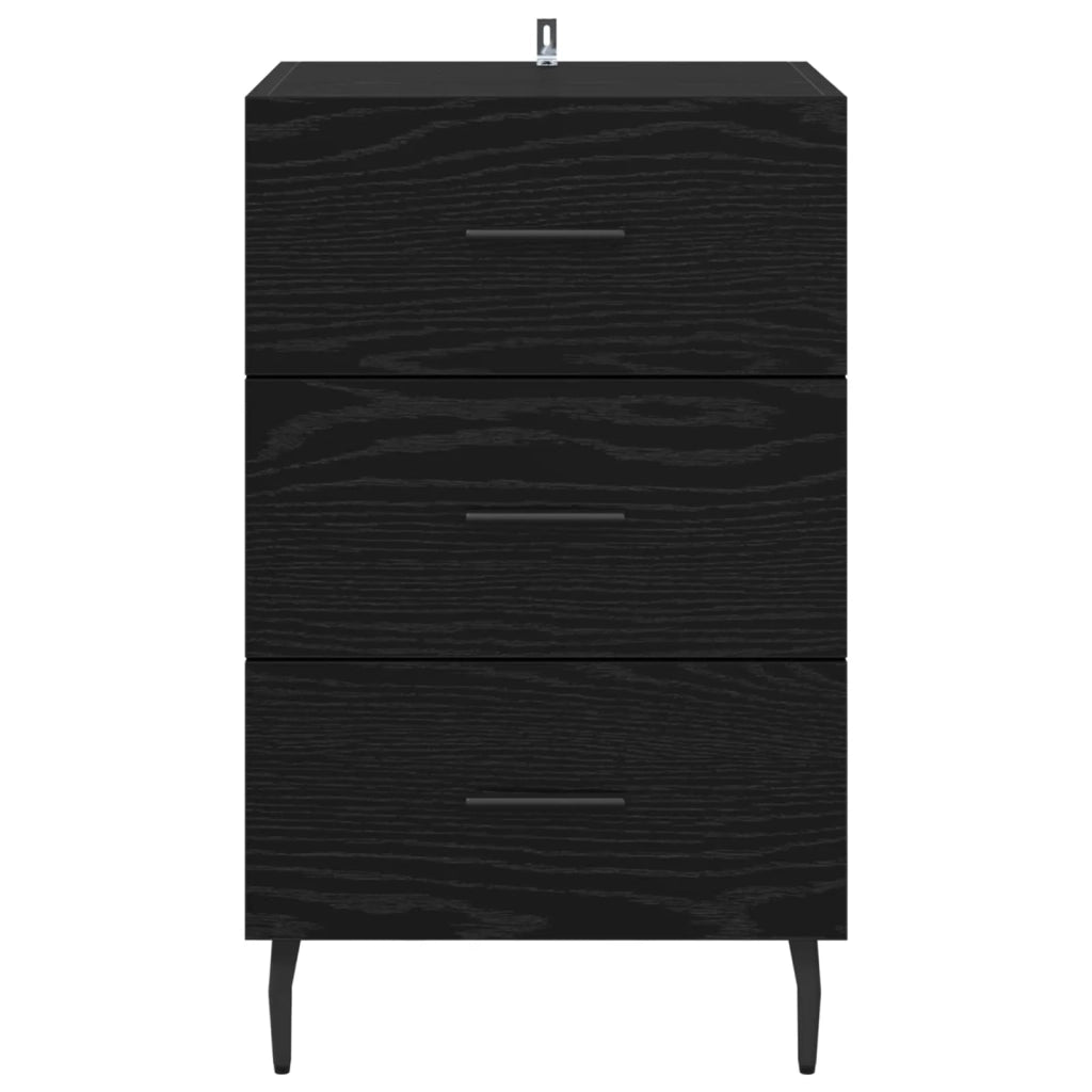 Comodino | Armadio da Notte | Mobiletto da notte Rovere Nero 40 x 40 x 66 cm Legno multistrato