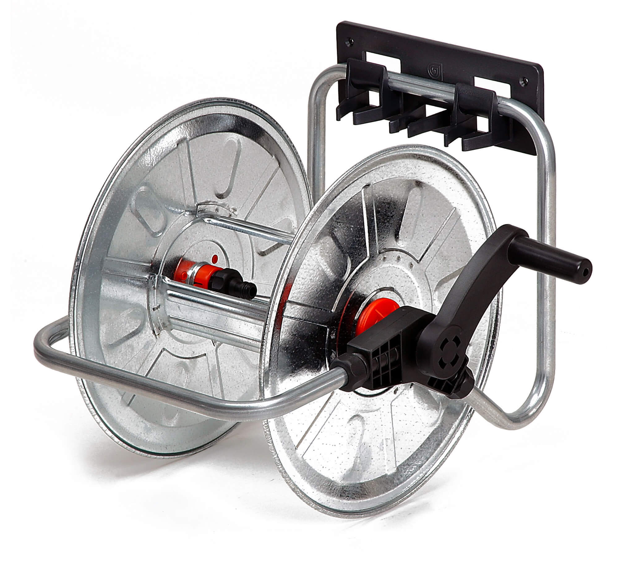 Avvolgitubo Manuale da Muro Portatile 50 mt Tubo Ø1/2” in Acciaio Zincato Grigio Agrati