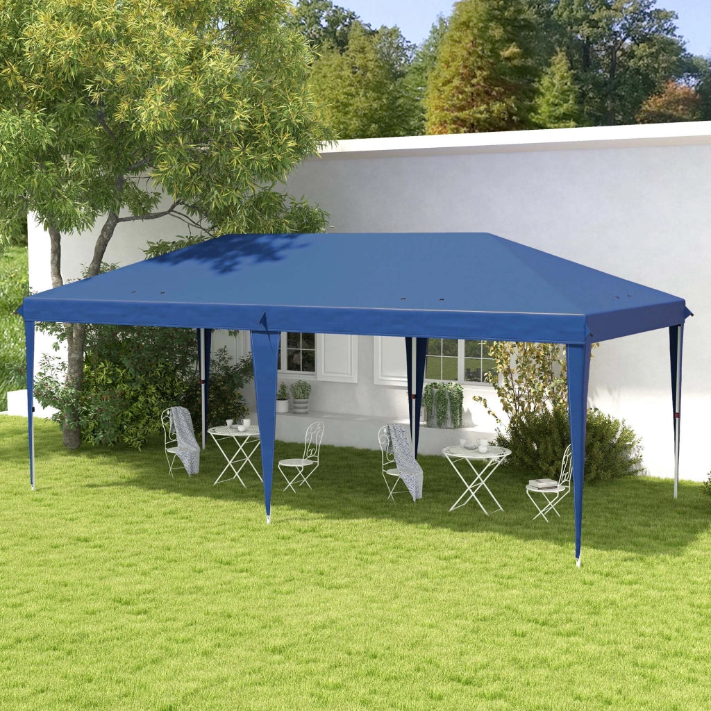 Tenda da Giardino Pieghevole ¨C Zephmum ¨C Blu 6x3 m con Telaio in Acciaio