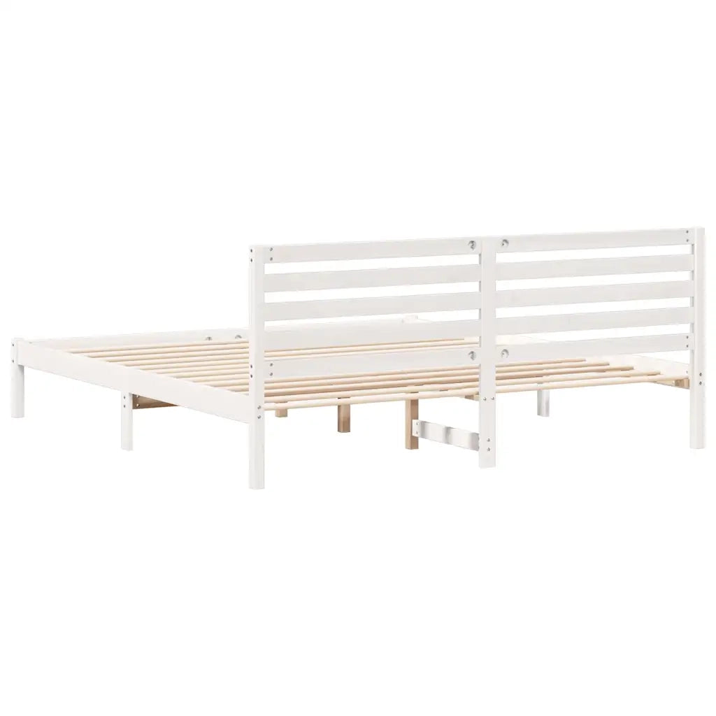 Struttura del letto Bianco 200 x 200 cm Pino massello