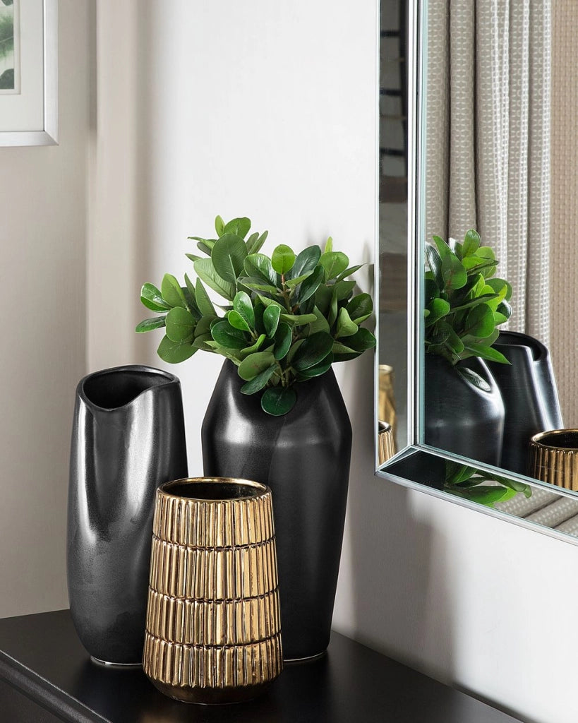 Vaso da Tavolo Decorativo gres porcellanato Nera 33 cm Glam stile moderno