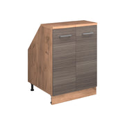 Mobile cucina sottotetto R-Line Grigio nobile/Rovere dorato 60 cm con 2 porte, carcassa 60 cm profondità Vicco