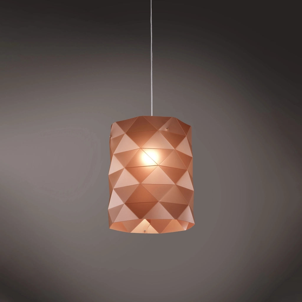 Sospensione Moderna Prisma Polilux ® Rame E Metallo Cromo 1 Luce E27 D27Cm