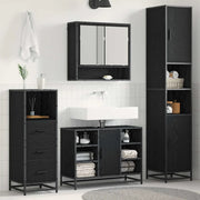 Set di mobili per il bagno 3 pcs Rovere Nero Legno multistrato 3402335