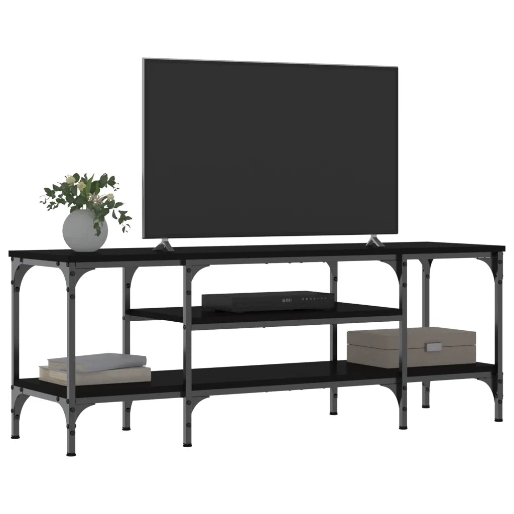 Mobile Porta TV Nero 121x35x45 cm in Legno Multistrato e Ferrocod mxl 79230