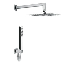 Kit Soffione Doccia Quadrato 25x25 cm in Acciaio Inox Rondò 25