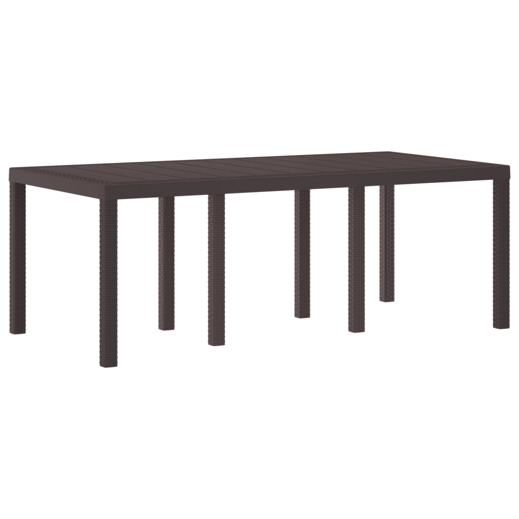 Set da pranzo da giardino 9 pezzi con cuscini in rattan poliestere marrone