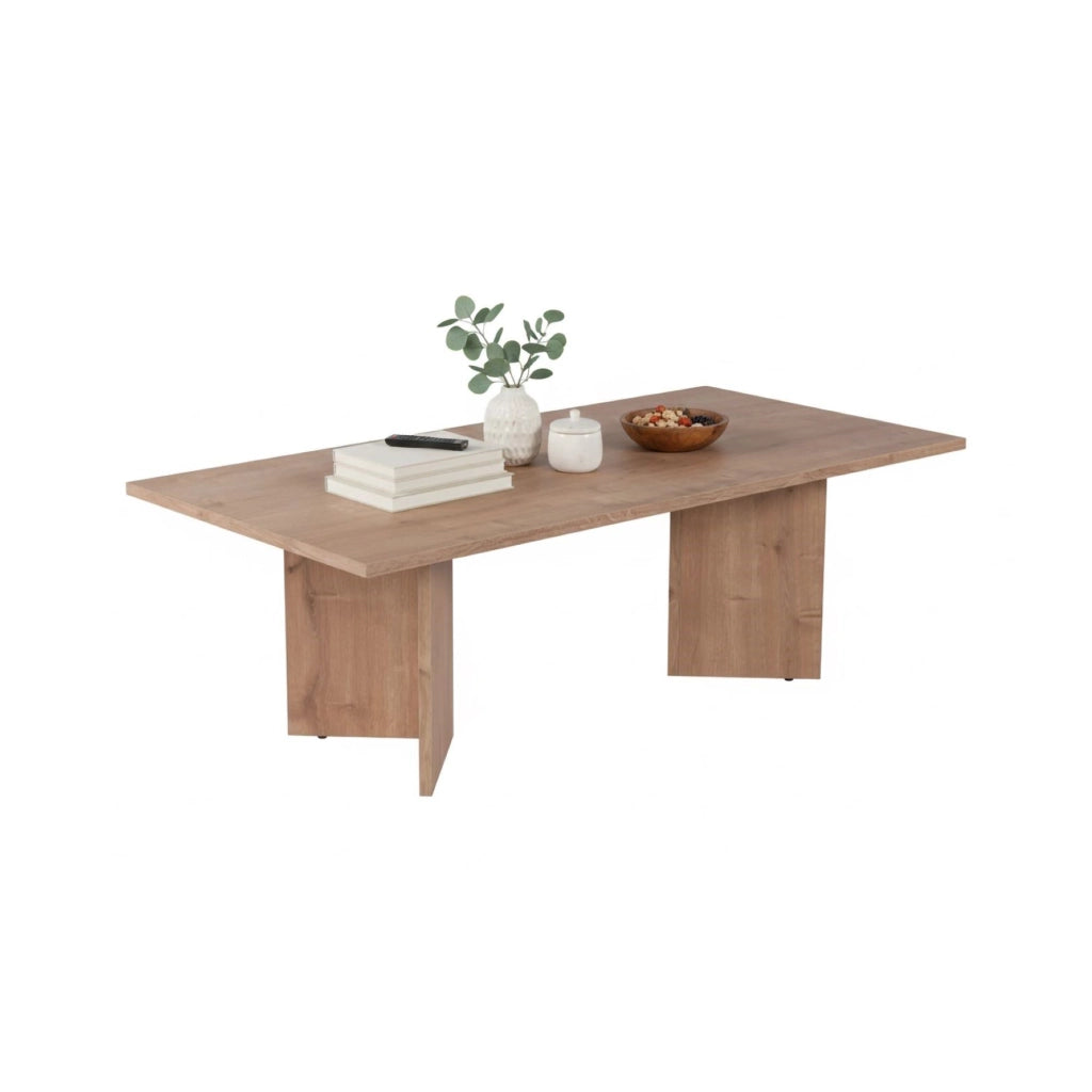 Turate, Tavolino da Salotto Forma Rettangolare, 119x60x40h cm Marrone Rovere