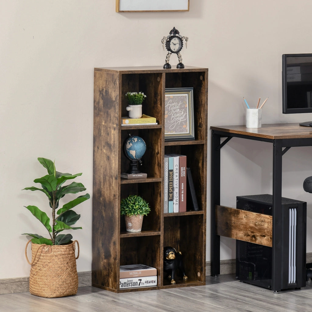 Libreria Rustica in Legno con 7 Ripiani ¨C Zephmum ¨C Marrone 50x24x106 cm