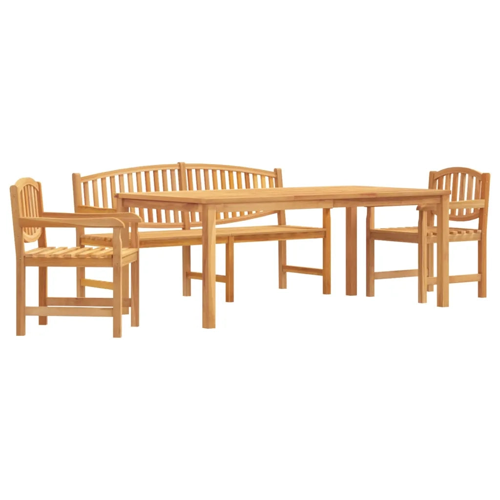 Set da Pranzo per Giardino 4 pz in Legno Massello di Teak 3157947