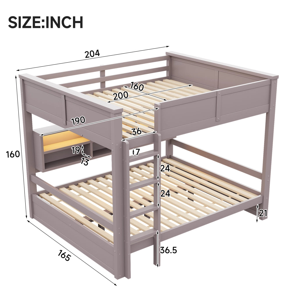 LETTO A CASTELLO 160x200 cm marrone con 6 vani contenitore