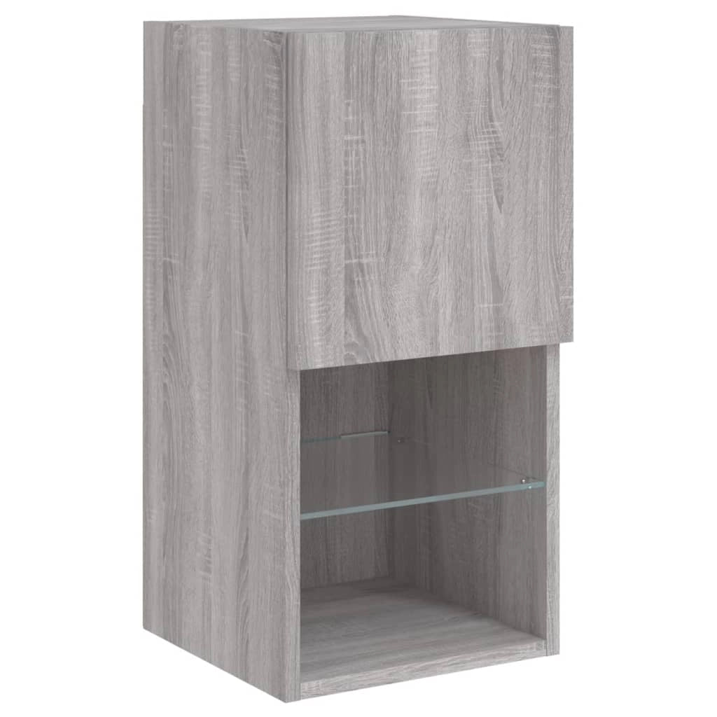 Mobile TV multimediale scaffale TV credenza mobile TV sala da pranzo soggiorno camera da letto con illuminazione a LED 6 pezzi legno ingegnerizzato Sonoma grigio 02_0029460