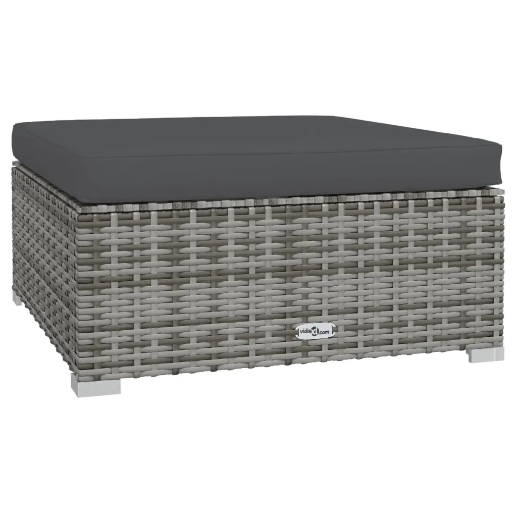 Set Divani da Giardino 6 pz con Cuscini in Polyrattan Grigio 3101805