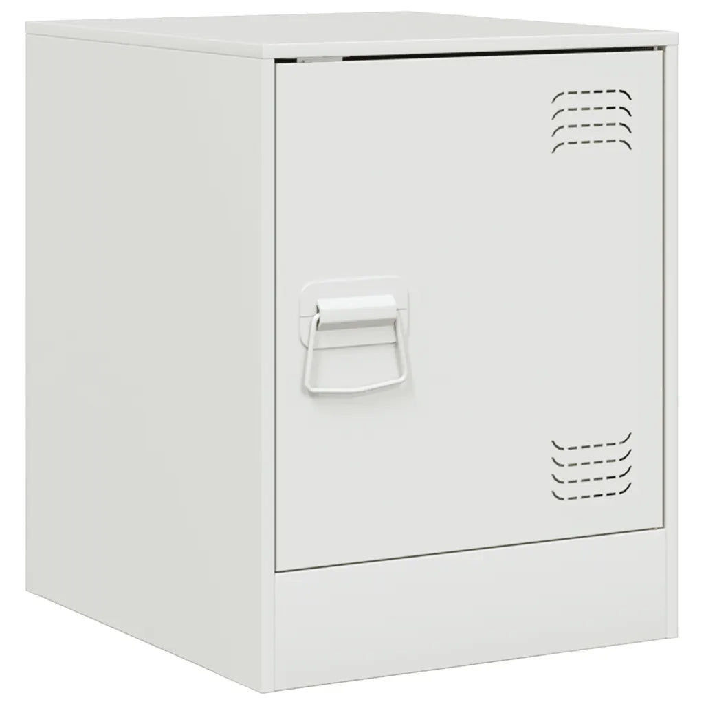Comodini 2 pz-Set di 2 Tavolino da notte Bianchi 34,5x39x44 cm in Acciaio 503940