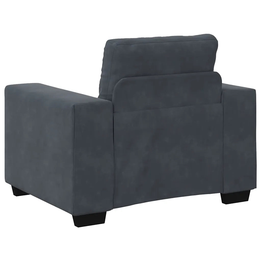 Divano Sedia Grigio Scuro 100x78x80 cm Velluto 4105099