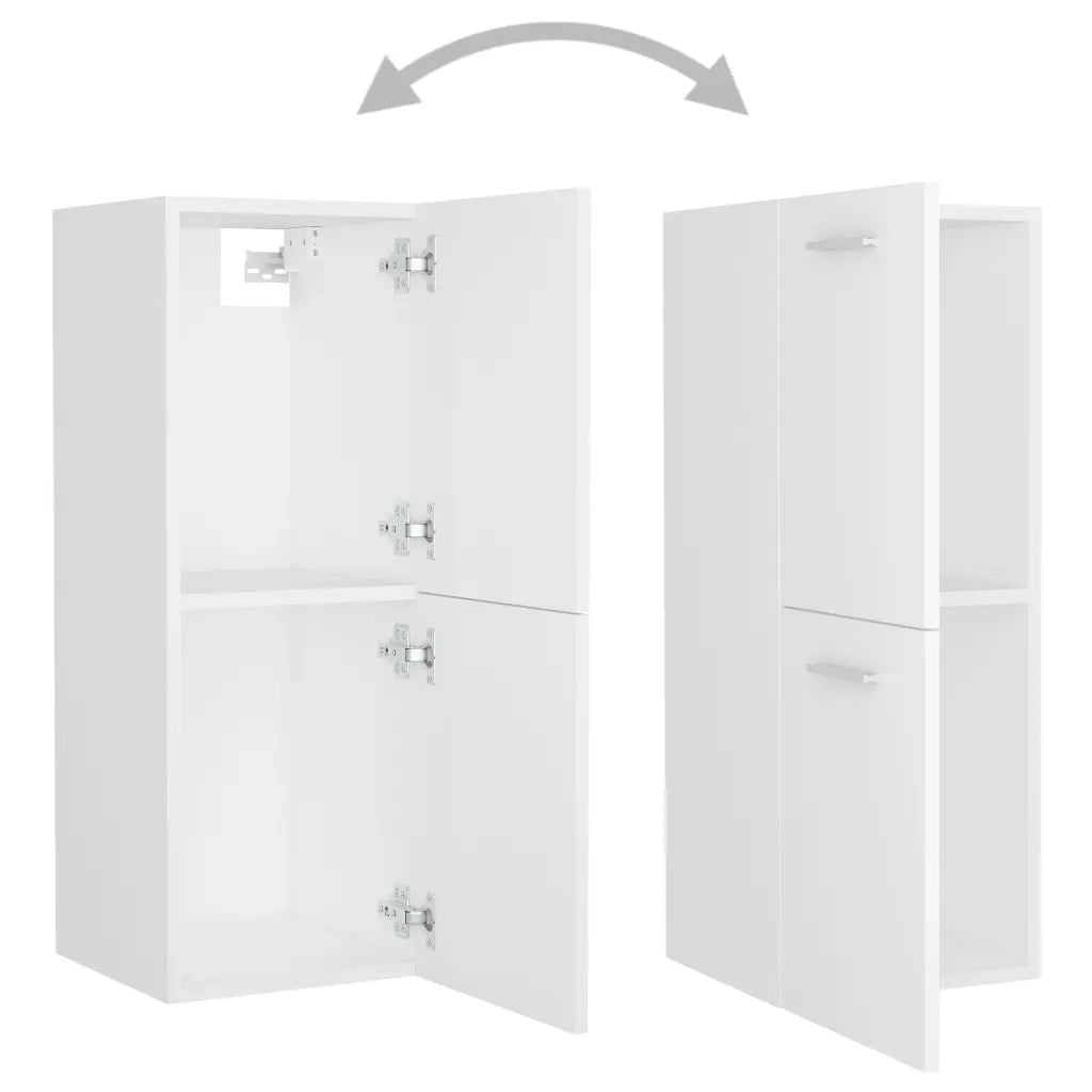 Armadio da Bagno Bianco 30x30x80 cm in Legno Multistrato