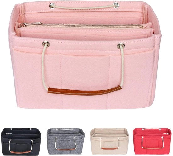 Organizzatore di Borse in Felt per Tasche con Maniglie, Adatto per Tote con Maniglie e Porta Chiavi (Medio, Rosa)