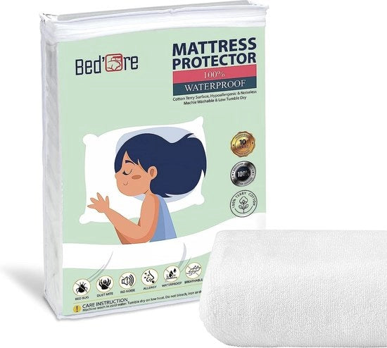 Matraccio acqua resistente 100% cotone - silenzioso e assorbente - per letto matrimoniale