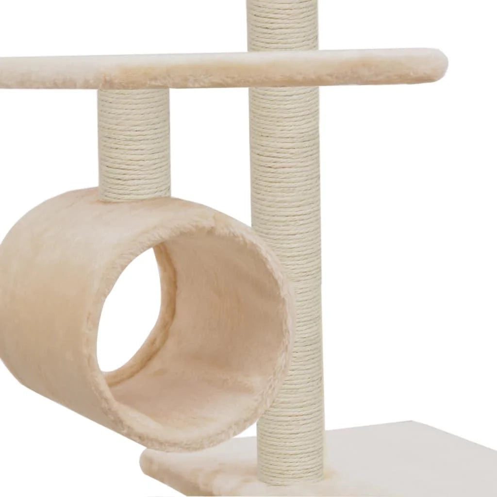 Tiragraffi albero per gatti cuccia per gatti giocattolo peluche sisal 260 cm beige 3702117