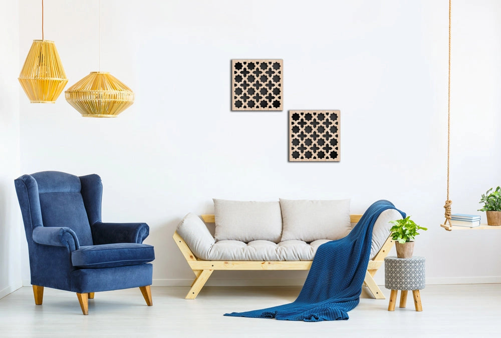 CROSS - Quadro arredo LASERCUT composito Legno e PVC Misura: 60x60 cm