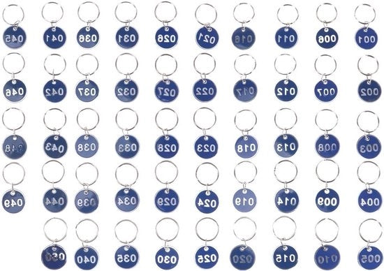 Etichette di identificazione per chiavi - 50 pezzi con schede colorate - Tabella metallica - Etichette per bagagli - Supporto per targhe di identificazione - Targhe di identificazione - Piastre vuote - Etichette per chiavi - Set da 50 pezzi