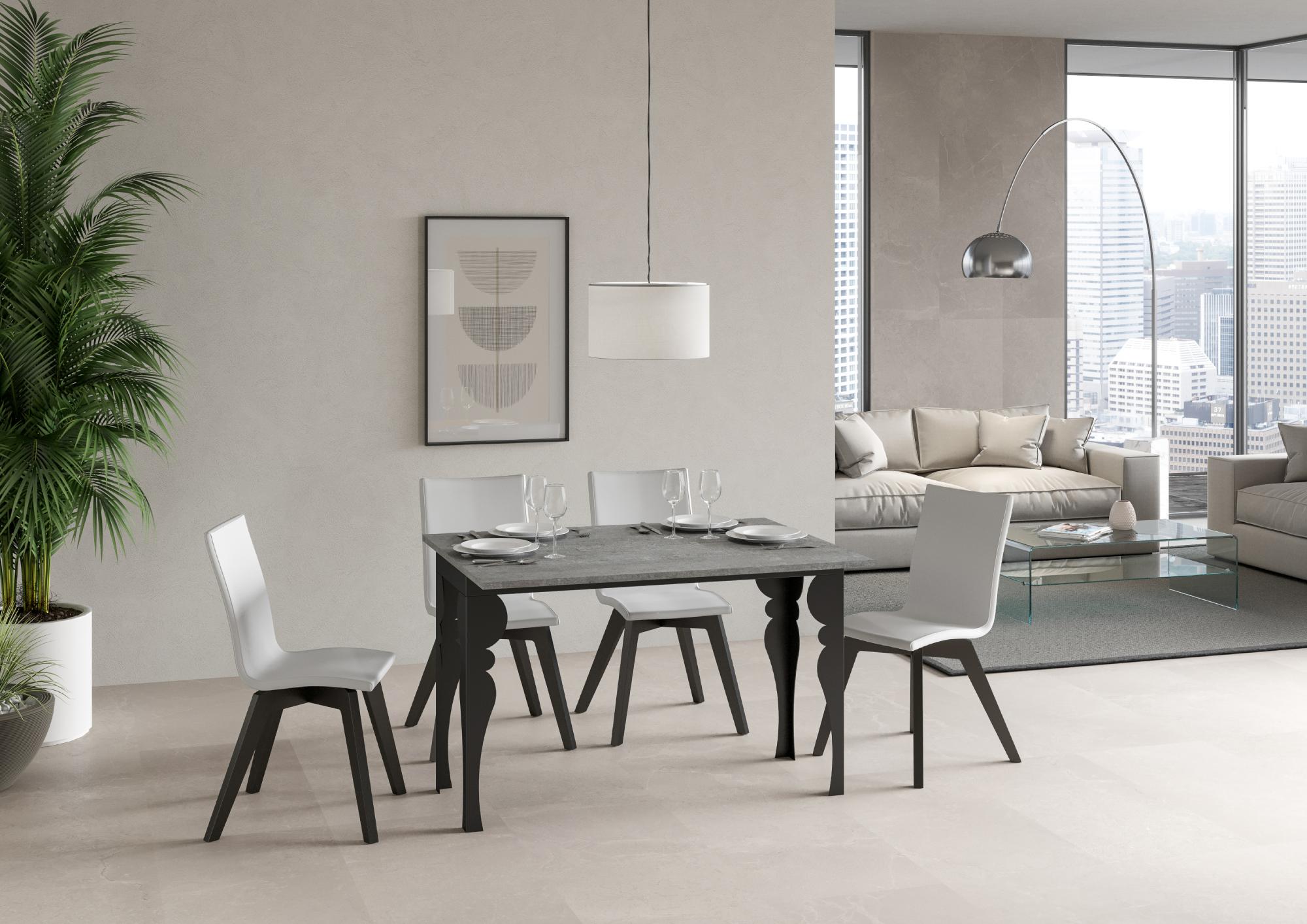 Tavolo Salvaspazio Allungabile 120/200x45/90x80/78 cm Paxon Double Cemento