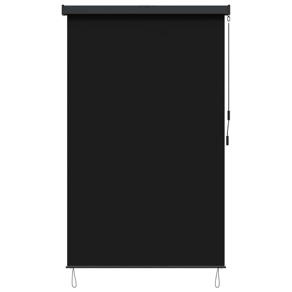 Tenda a rullo Nero 120 x 250 cm Tessuto e Alluminio