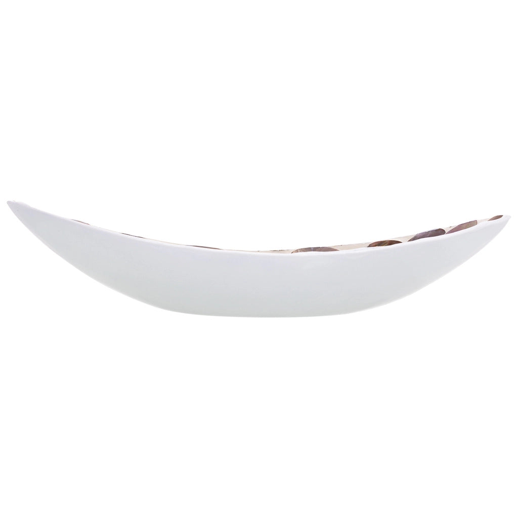Centro tavola legno e madreperla marrone 48x22x10h cm