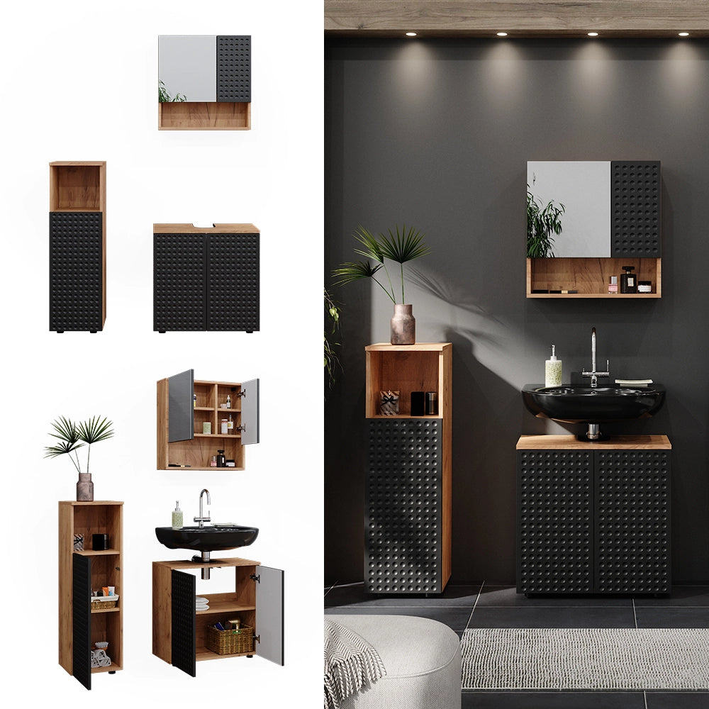 Vicco Set mobili bagno Antracite puntinato 3 parti