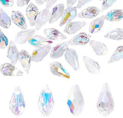 Set di perle facciate in forma di gocce, 48 pezzi, set di perle, appendiabiti decorativi, perle trasparenti AB
