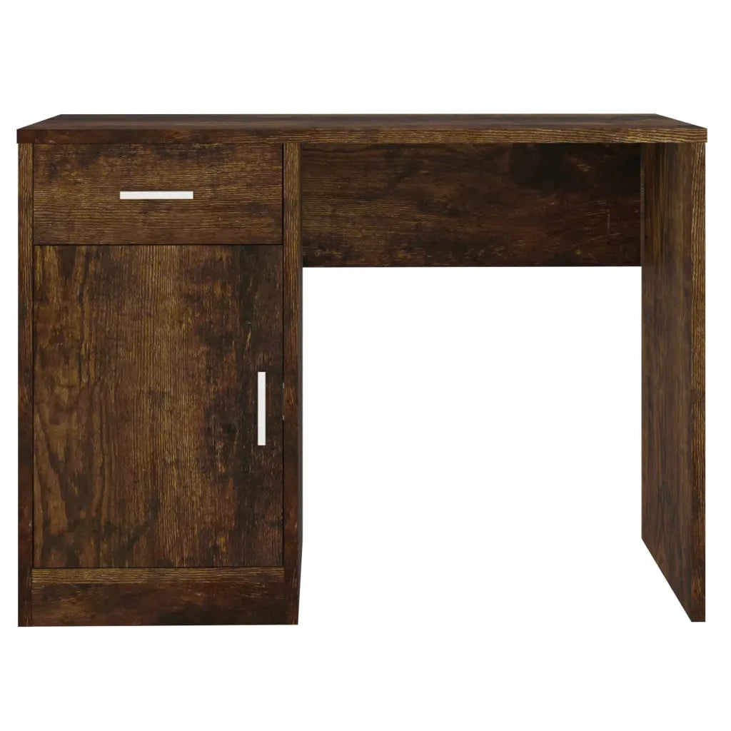 Scrivania Cassetto rovere fumo 100x40x73cm Legno Multistrato 342656