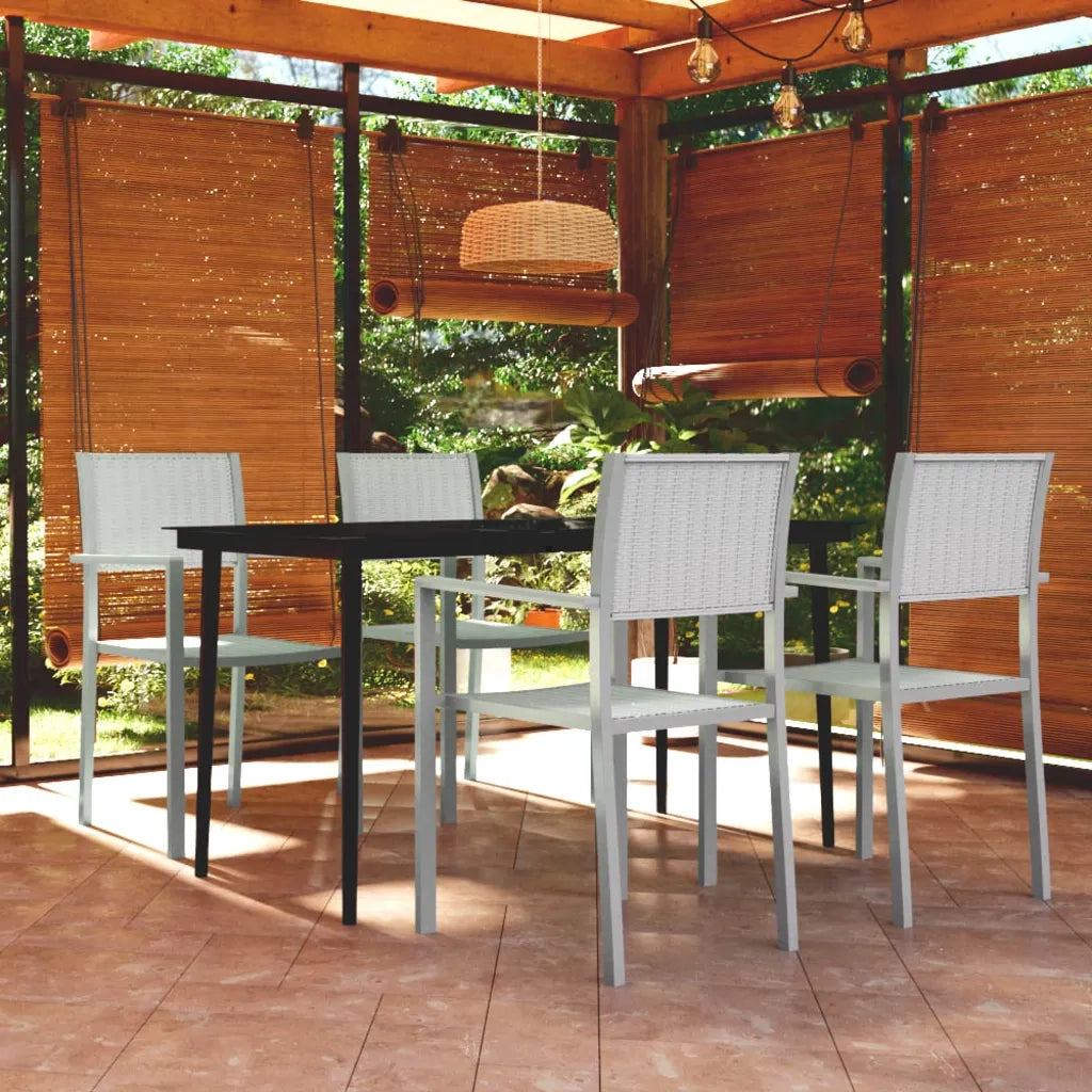Set Mobili da Pranzo per Giardino 5 pz Bianco cod mxl 36956