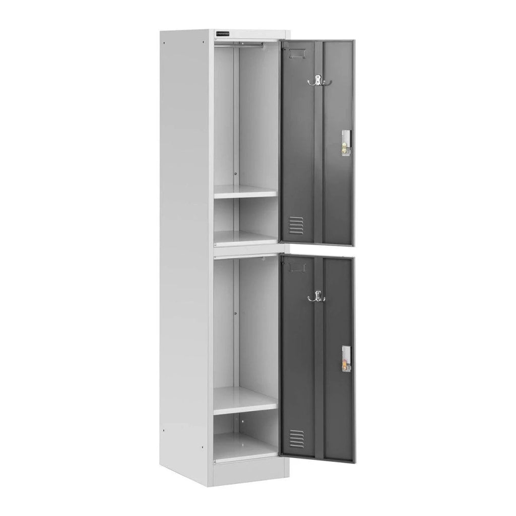 Armadio guardaroba 2 vani 2 ripiani portata 80 kg grigio 14_0000474