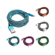 Trade Shop - Cavo Microusb Intrecciato Lungo 2 Metri Universale Caricatore Smartphone Android -