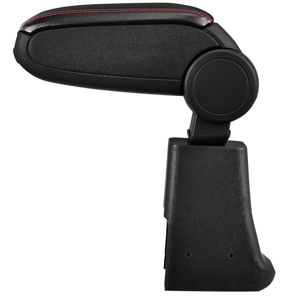 Bracciolo centrale per Golf 3 / Vento con vano imbottito in similpelle nera con cuciture rosse 03_0000473