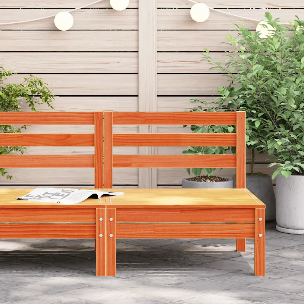 Divano Senza Braccioli da Giardino Marrone Cera Massello Pino 837995