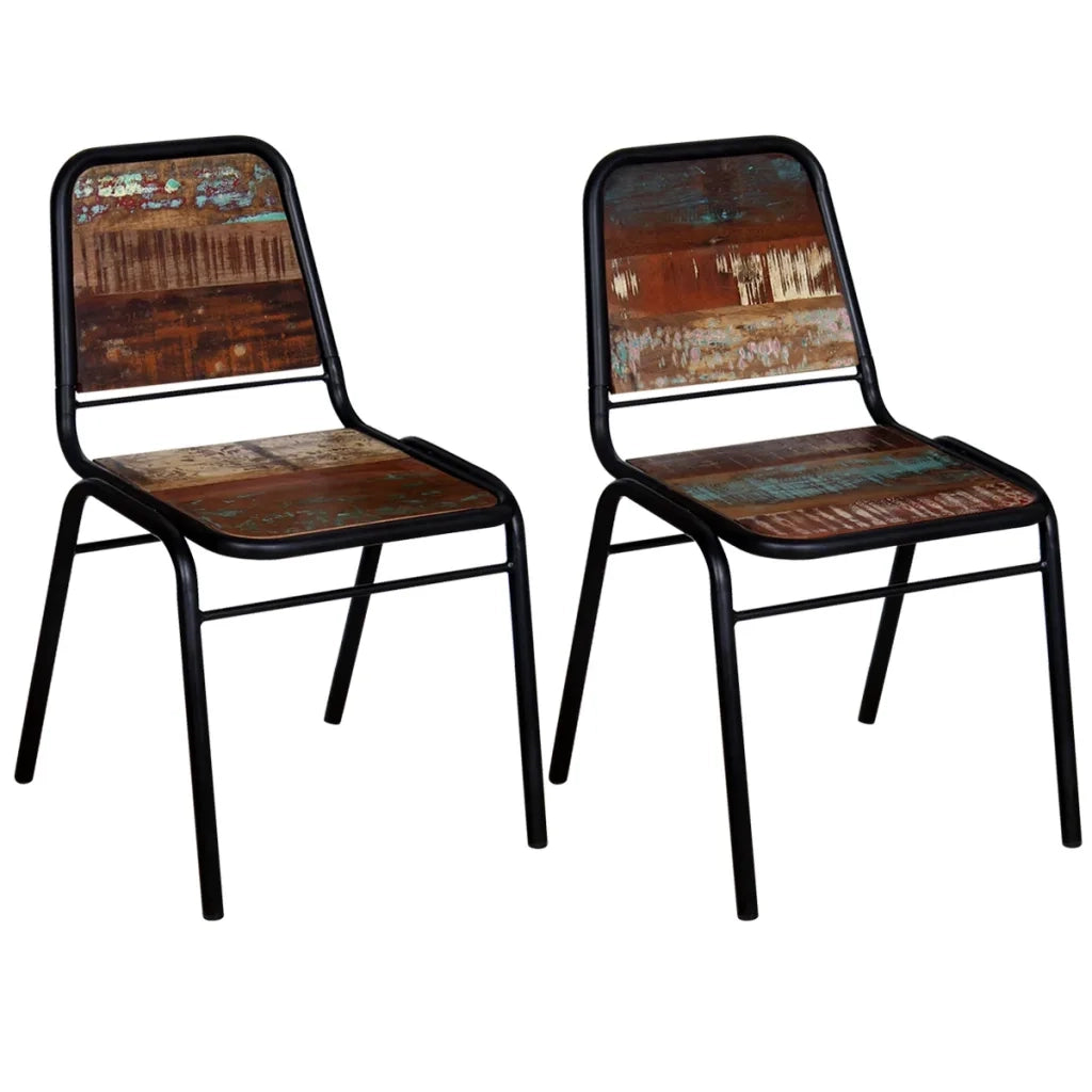 Sedie da Pranzo 2 pz in Legno Massello di Recupero 244246