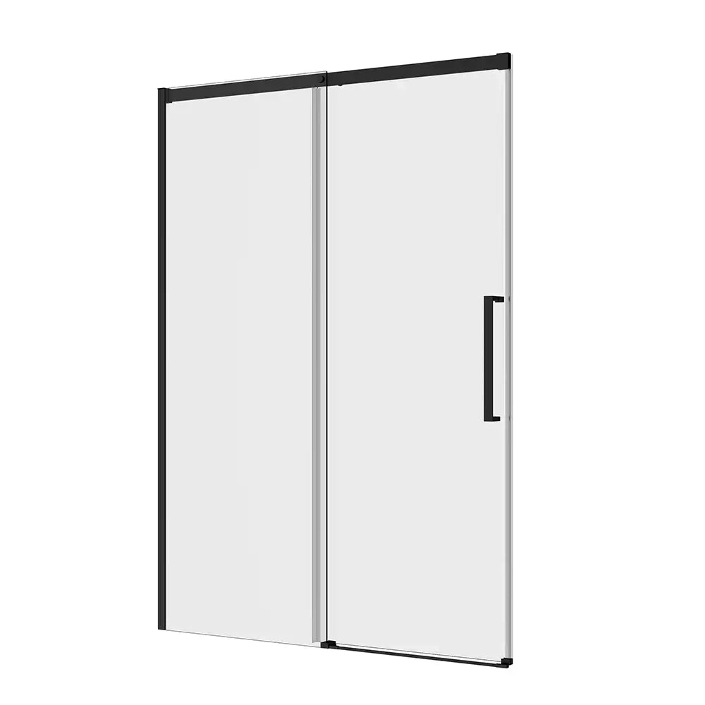 Porta doccia 120cm apertura scorrevole profili nero opaco vetro 8mm h195 | Antille
