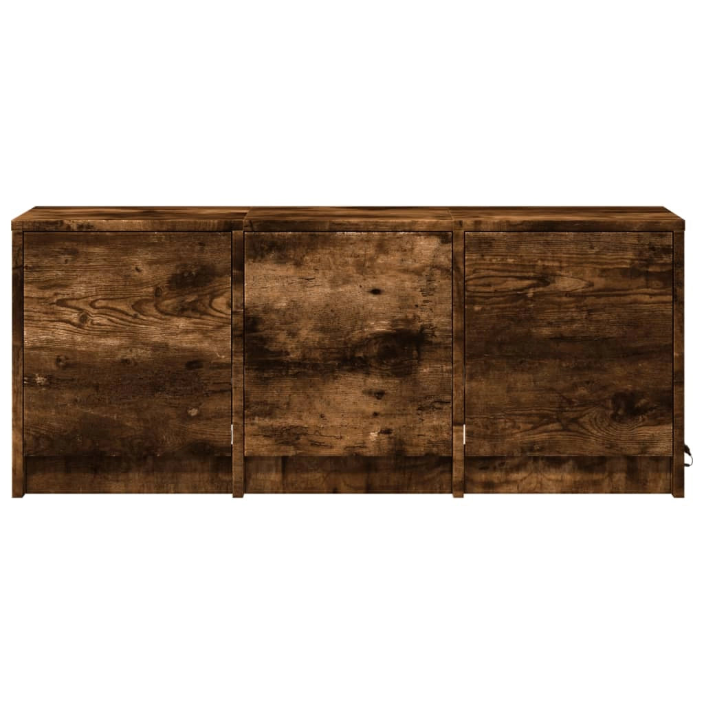 Mobile TV multimediale mensola TV credenza mobile TV per sala da pranzo soggiorno camera da letto con illuminazione a LED rovere affumicato 97 x 34 x 40 cm legno ingegnerizzato marrone 02_0026481