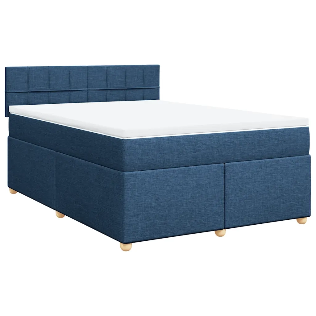 Giroletto a Molle con Materasso Blu 140x190 cm in Tessuto