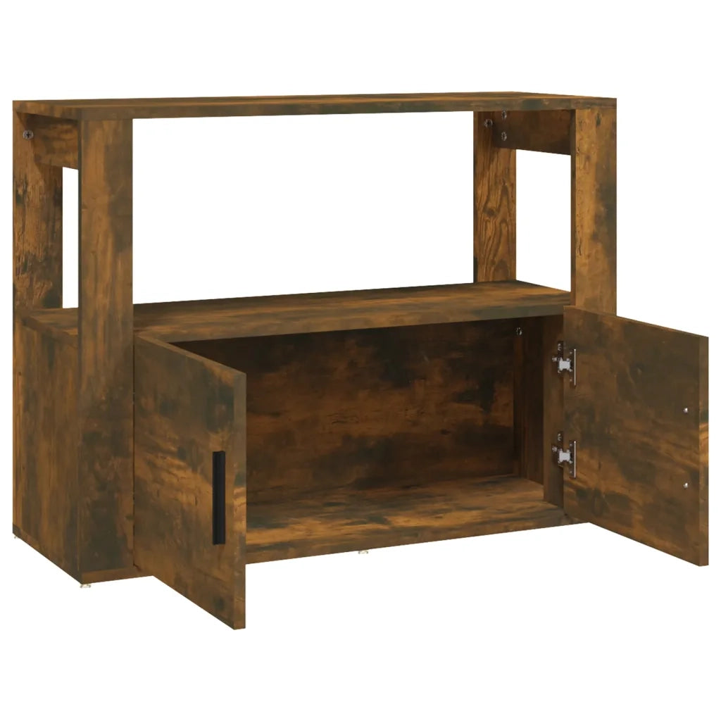Credenza Rovere Fumo 80x30x60 cm in Legno Multistrato 819457