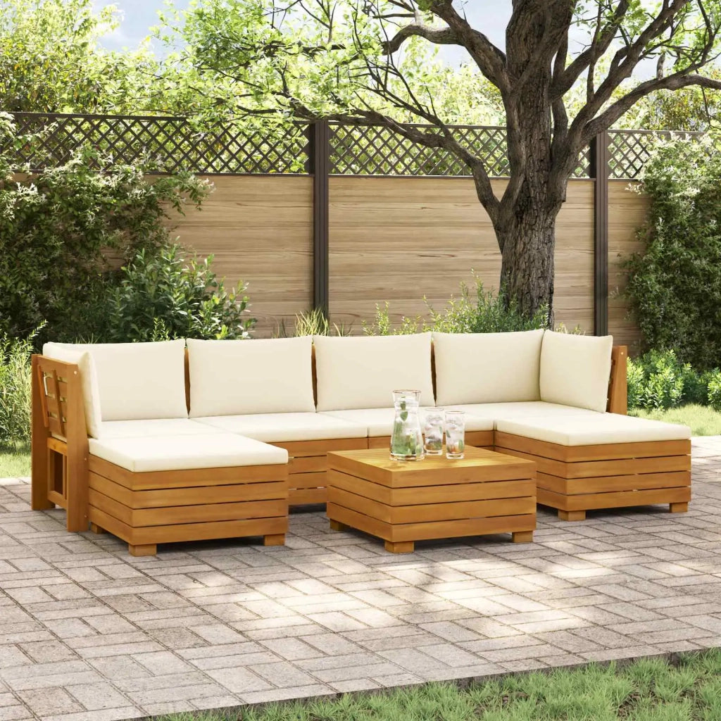 Set di divani da esterno con cuscino 7 Pezzo Marrone 3403091