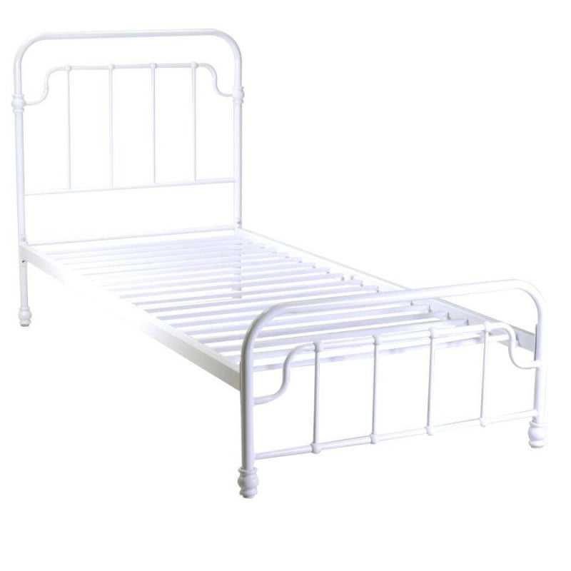 Letto viareggio classico bianco metallo singolo cm90x200