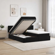 Letto ottomano con materasso con testiera 2 pz Nero Velluto 3456764